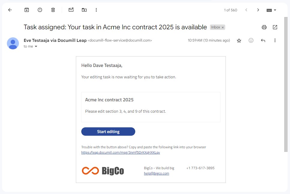 Customizing outgoing email